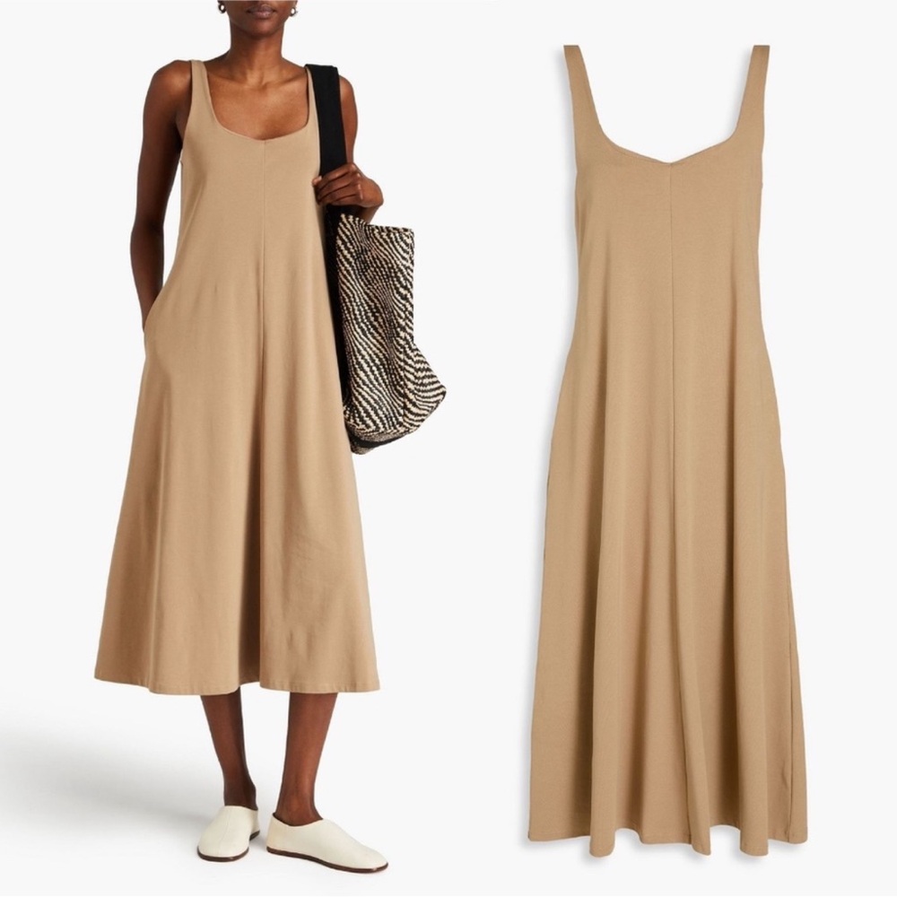 Elegant Tan Sleeveless Dress